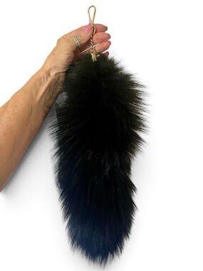 Large Genuine Black Foxtail with Clasp